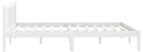 Giroletto bianco in legno massello di pino 160x200 cm