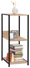 Libreria Piccola Dritta Nera Rovere 33,5x39,6x79,7 Multistrato /