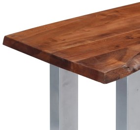 Tavolo Consolle 115x35x76 cm Legno Massello d'Acacia e Ferro