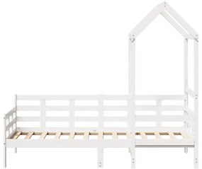 Dormeuse con tetto 90x190 cm bianco in legno massello di pino