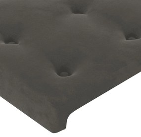 Testiera ad orecchio grigio scuro 103x23x78/88 cm in velluto