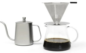 Set per caffè a goccia argentato in acciaio inox 500 ml Slow Coffee – Leopold Vienna