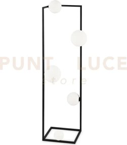 Angolo lampada da terra 5 luci attacco g9 in metallo nero e sfera b...