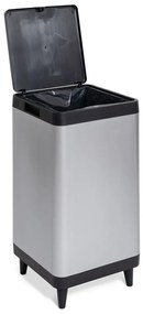Cestino per la spazzatura in plastica argentato touch 80 l Berlino – DEA HOME