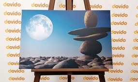 Stampa su tela – Pietre impilate alla luce della luna
