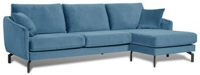 Divano angolare in velluto blu (angolo destro) Magic - Scandic