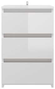 Comodini 2 pz bianco lucido 40x35x62,5 cm in truciolato