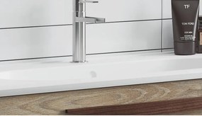 Lavabo a incasso rettangolare vasca centrale Ada L 101 x H 18 x P 46 cm in ceramica bianco lucido