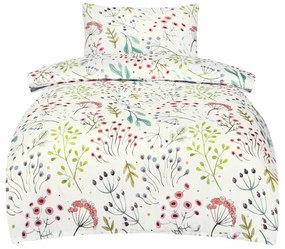 Biancheria da letto bianca in raso di cotone per letto singolo 140x200 cm Jasmine – My House