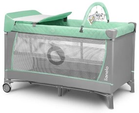 Lionelo - Lettino da viaggio FLOWER Turchese