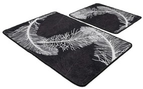 Set di tappetini per il bagno color antracite 2 pz 60x100 cm Alisan – Foutastic