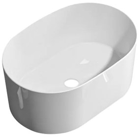Lavabo da appoggio IDRO BRIC ovale in ceramica L 50 x H 21 x P 34 cm bianco piletta non inclusa