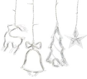 Aigostar - Catena di luci natalizie per esterni a LED RGBY, 120 LED / 6 W / 230 V / 8 funzioni, 3x0,6 m, IP44 + telecomando