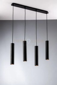 Lampadario a sospensione fluke tonda nera 4 luci attacco gu10 68x7x...