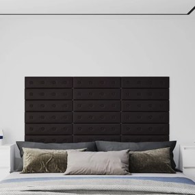 Pannelli Murali 12 Pz Neri 60x15 Cm Similpelle 1,08 M² /