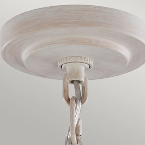 Lampadario Classico Hartsville Acciaio Gesso Legno Marrone 3 Luci E14