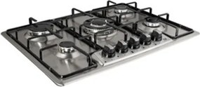 Piano Cottura Inox 70 Cm A Gas 5 Fuochi Griglia Ghisa Staylux