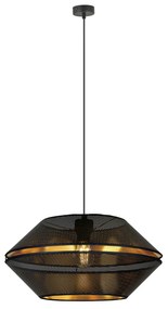 Sospensione Contemporanea 1 Luce Enea In Metallo Nero E Oro