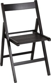 Sedia pieghevole in legno colorata NERO 1 pezzo