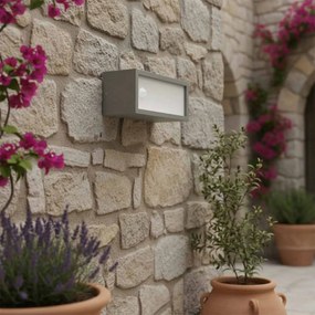 Applique con Sensore Movimento E27 IP65 FLUTE per esterno - Grigia