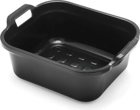 Lavorazione in plastica nera con due manici , 39 x 32 x 14 cm - Addis