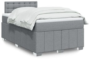 Giroletto A Molle Con Materasso Grigio Chiaro 120x200cm Tessuto /