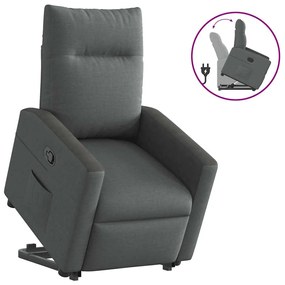Poltrona Alzapersona Reclinabile Grigio Scuro İn Tessuto /