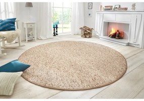 Tappeto rotondo marrone chiaro ø 133 cm Wolly - BT Carpet