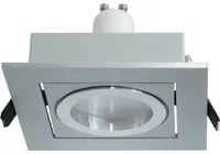 Faretto argentato incasso quadrato doppia inclinazione LED 8W GU10 luci ufficio LUCE 4000K