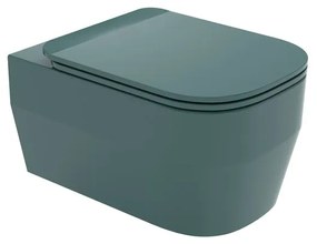 Vaso WC sospeso OLYMPIA CERAMICA tuttoevo verde lucido, sedile incluso P 53 x L 36 cm