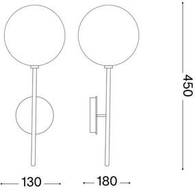 Ideal Lux - Applique a LED EQUINOXE 1xG4/2W/230V ottone/limpido