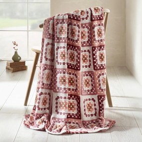Coperta rosa in micropile 130x170 cm Crochet Print – Catherine Lansfield