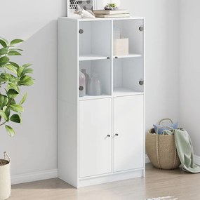 Credenza Con Ante Bianca 68x37x142 Cm Legno Multistrato /