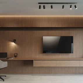 Plafoniera da soffitto in Acciaio 6xGU10 RING 6L Nera da interno