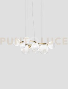 Puppet ring sospensione 11 bianco sfumato oro satinato 11 luci atta...