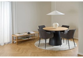 Tavolo da pranzo rotondo nero-naturale con piano in rovere ø 120 cm Soli - Actona