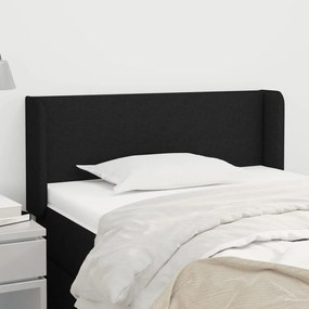 Testiera Ad Orecchio Nera 103x16x78/88 Cm İn Tessuto /
