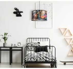 Duolla - Lampadario a sospensione con filo CUBA ROSSO 1xE27/15W/230V diametro 35 cm