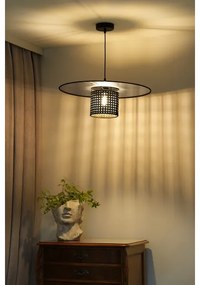 Duolla - Lampadario a sospensione con filo TOKYO RATTAN 1xE27/15W/230V diametro 50 cm nero/argento