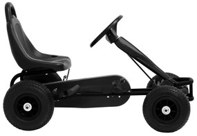 Go Kart a Pedali con Pneumatici, Nero