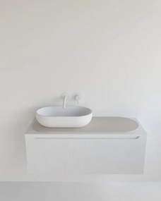 Top per lavabo KIMONO MADERO L 114 x H 2 x P 43 cm grigio chiaro pietra, lucido, senza foro