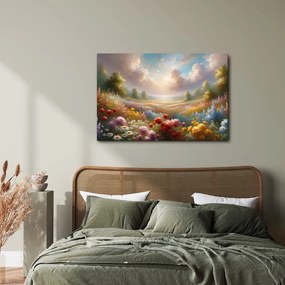 Quadro su tela – Campo di fiori romantico