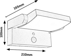 Brilagi -Applique a LED solare con sensore ANKLE LED/10W/3,7V 3000K IP65