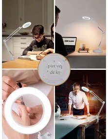 Brilagi - Lampada da tavolo LED dimmerabile con una lente d'ingrandimento LED/12W/5V 3000/4200/6000K bianco