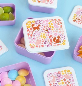 A Little Lovely Company - set di quattro scatole merenda - giardino fiorito