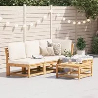 Set Salotto da Giardino 5 pz con Cuscini Legno Massello Acacia 3214285