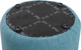 Pouf Tondo Dante D 40 cm in Tessuto Antimacchia Turchese