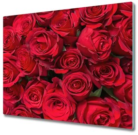 Tagliere in vetro Rose rosse 60x52 cm