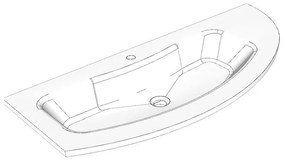Lavabo a incasso rettangolare Jolly in resina bianco