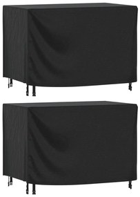 Copri Mobili Giardino 2pz Nera 140x70x90 Cm Impermeabile 420d /